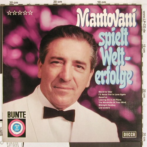 Mantovani: Spielt Welterfolge,Musterplatte, Decca,BUNTE Edition(SLK 16 659-P), D,  - LP - V566 - 5,00 Euro