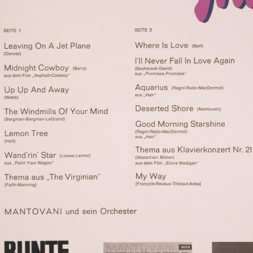 Mantovani: Spielt Welterfolge,Musterplatte, Decca,BUNTE Edition(SLK 16 659-P), D,  - LP - V566 - 5,00 Euro