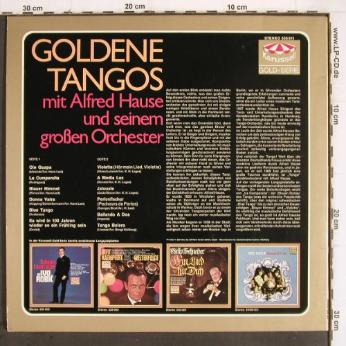 Hause,Alfred & großen Orchester: Goldene Tangos mit (1966), Karussell (535 011), D Typ: LP Best.-Nr.: V567 Preis: 6,00 Euro