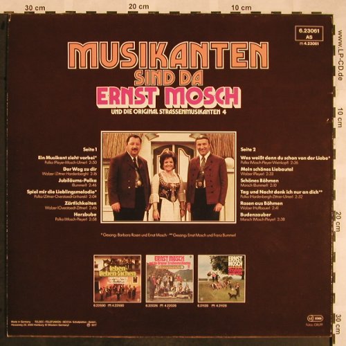 Mosch,Ernst & Orig.Strassenmusikant: Musikanten sind da (4), Telefunken(6.23061 AS), D, 1977 - LP - X1266 - 6,00 Euro