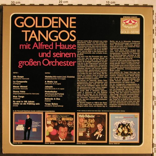 Hause,Alfred & großen Orchester: Goldene Tangos mit, Karussell(535 011), D, 1966 - LP - X1524 - 9,00 Euro