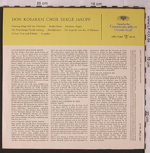 Don Kosaken Chor Serge Jaroff: Same-Eintönig klingt hell d.Glöckl., D.Gr.(LPE 17 067), D, Mono, 1957 - 10inch - X2697 - 14,00 Euro