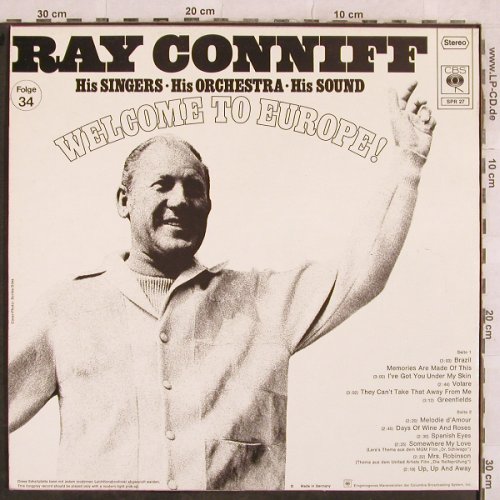 Conniff,Ray: Welcome To Europe, CBS(SPR 27), D, 1968 - LP - X26 - 9,00 Euro