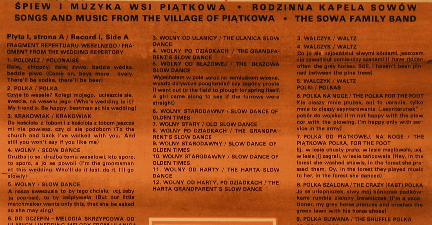 V.A.Rzeszowskie-wies Piatkowa: Spiew I Muzyka Wsi...Sowa Family B., Muza(SX 2348/49), PL,  - 2LP - X2973 - 9,00 Euro