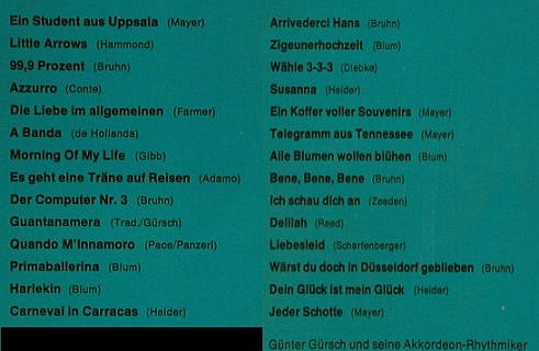 Gürsch,Günther & Akkord.Rhythmiker: Das gr.Akkordeon Schlager Potpourri, Tip(633 136), D, Folge 4, 1969 - LP - X3599 - 9,00 Euro