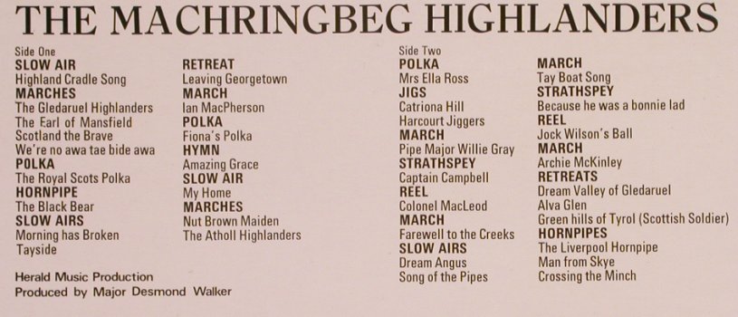 Machringbeg Highlanders: Pipes & Drums, Contour(2870 193), UK, 1972 - LP - X3842 - 7,50 Euro