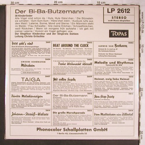 Steglitzer Kinderchor/Singk.Dahlem: Der Bi-Ba-Butzemann,ChristaGröschke, Topas(LP 2612), D,  - LP - X4878 - 6,00 Euro