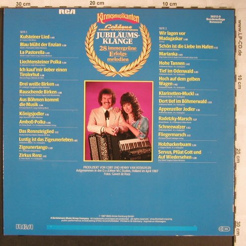 Kirmesmusikanten: Goldene Jubiläumsklänge, RCA/Sonocord (36212-9), D, 1987 Typ: LP Best.-Nr.: X5028 Preis: 6,00 Euro