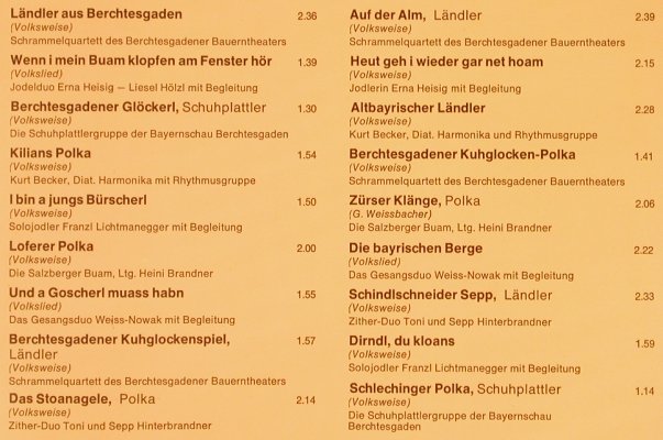 V.A.Echo vom Königssee: Ein musikalischer Bilderbogen..., Sonocord (28 151-9), D Typ: 2LP Best.-Nr.: X5040 Preis: 7,50 Euro