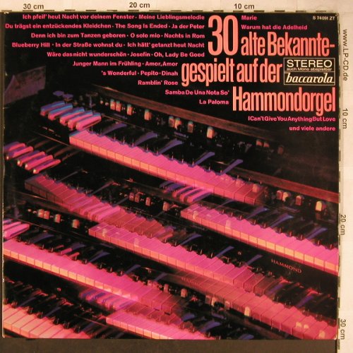 Johnson,Benny: 30 alte Bekannte- a.d.Hammondorgel, Baccarola (S 74 091 ZT), D,vg+/m- Typ: LP Best.-Nr.: X5043 Preis: 5,00 Euro