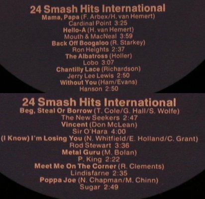 V.A.24 Smash Hits International: Cardinal Point...Rattles, Foc, Philips,DruckH.O.Persihl(6499 150/151), D,  - 2LP - X5051 - 12,50 Euro