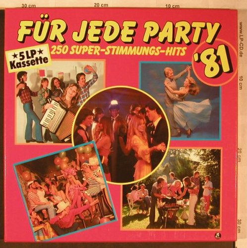 V.A.Für Jede Party'81: 250 Super-Stimmungs-Hits, Box, Columbia(198-46 215/219), D, 1980 - 5LP - X5192 - 9,00 Euro