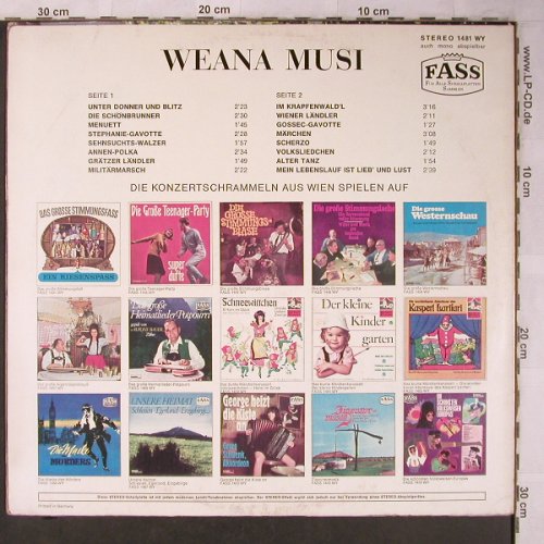 Konzertschrammeln aus Wien: Weana Musi, FASS(1481 WY), D,  - LP - X5210 - 7,50 Euro