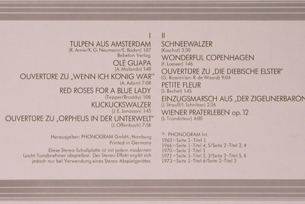 V.A.Drehorgel-Hits - de Arabier: Tulpen aus Amsterdam..Wiener Prater, Fontana Special (6428 105), D Typ: LP Best.-Nr.: X5214 Preis: 7,50 Euro