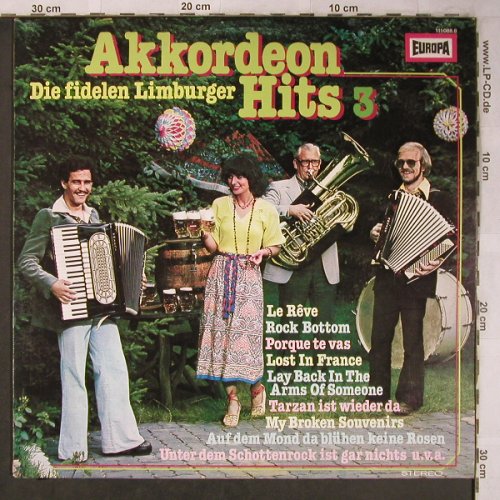 Fidelen Limburger,Die: Akkordeon Hits 3, Europa(111 088.8), D, 1977 - LP - X5331 - 6,00 Euro