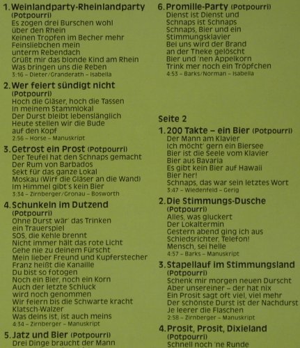 Parkas,Tommy-Orch. & Happy Singers: 1001 Stimmungs-Hits,Durst i.schlimm, S*R(42 912 6), D, 1985 - 2LP - X5362 - 9,00 Euro