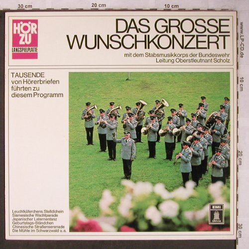 Stabsmusikkorps der Bundeswehr: Das grosse Wunschkonzert, Scholz, HörZu(SHZE 321), D,  - LP - X5439 - 7,50 Euro