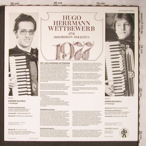 V.A.Hugo Herrmann Wettbewerb 1977: für Akkordeon Solisten, m-/vg+, Hohner (HS 8-099-065), D, 1977 Typ: LP Best.-Nr.: X5458 Preis: 7,50 Euro