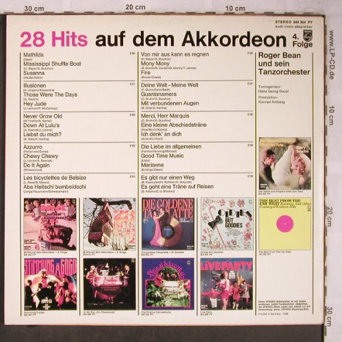 Bean,Roger und sein Tanzorchester: 28 Hits auf Akkordeon Nr.4, Philips (844 354 PY), D Typ: LP Best.-Nr.: X5499 Preis: 7,50 Euro