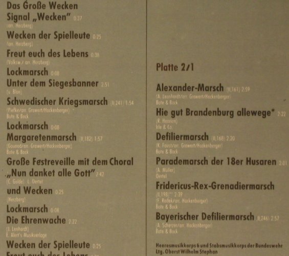 V.A.Großes Wecken Serenade u.: großer Zapfenstreich,Armeemärsche, Philips,Musterplatten (6623 042), D Typ: 2LP Best.-Nr.: X5538 Preis: 9,00 Euro
