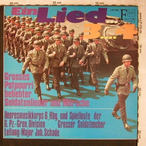 Heeresmusikkorps 6 Hamburg: Ein Lied 3...4, gr. Potpouri, Falcon (L-ST 7061), D Typ: LP Best.-Nr.: X5735 Preis: 6,00 Euro