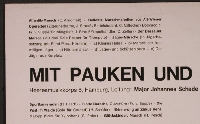 Heeresmusikkorps 6 Hamburg: Mit Pauken und Trompeten, Falcon (L-ST 7046), D Typ: LP Best.-Nr.: X5877 Preis: 7,50 Euro