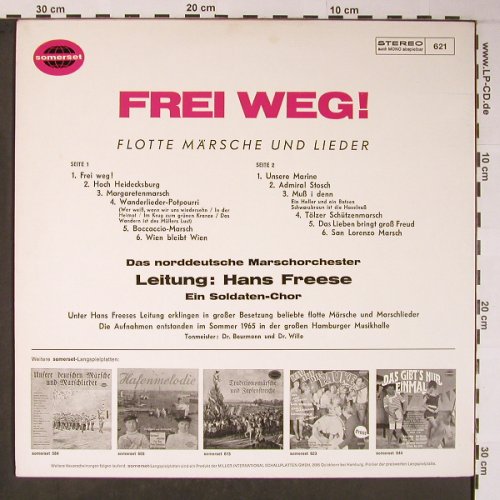Norddeutsches Marschorchester: Frei Weg! Hans Freese, Somerset(621), D, 1965 - LP - X6020 - 9,00 Euro