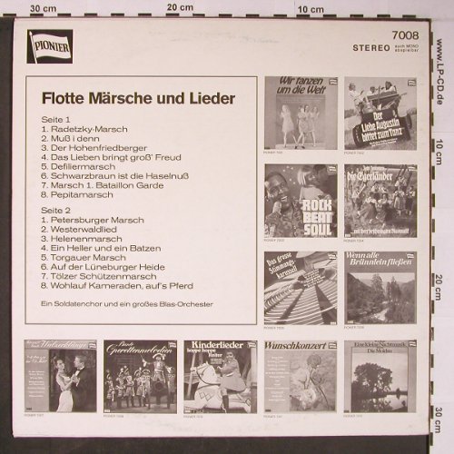 V.A.Flotte Märsche und Lieder: Soldatenchor u.e.gr.Blasorchester, Pionier(7008), D,  - LP - X6023 - 6,00 Euro