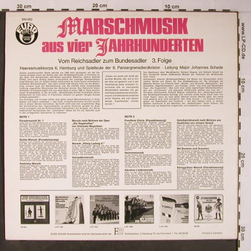 Heeresmusikkorps 6, Hamburg: v.Reichsadler zum Bundesadler, Eurosound, vg+/m- (945 082), D, Folge3 Typ: LP Best.-Nr.: X6156 Preis: 5,00 Euro
