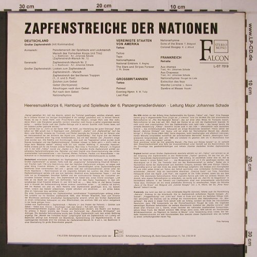 Heeresmusikkorps 6 Hmb: Zapfenstreiche der Nationen, Falcon (L-ST 7019), D Typ: LP Best.-Nr.: X6227 Preis: 7,50 Euro