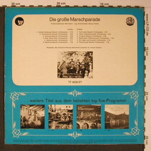Polizeimusikkorps Mannheim: Die große Marschparade, Top Five (TF 40018 ST), D Typ: LP Best.-Nr.: X6228 Preis: 9,00 Euro