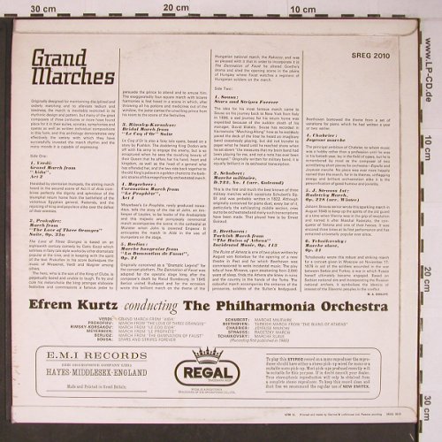 Philharmonia Orchestra: Grand Marches, cond.Efrem Kurtz, Regal (SREG 2010), UK,vg+/vg+ Typ: LP Best.-Nr.: X6272 Preis: 6,00 Euro