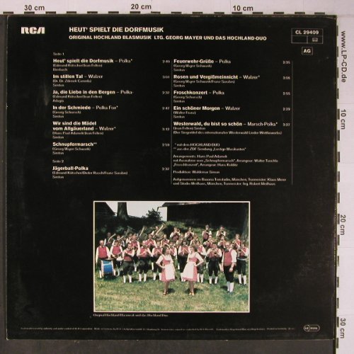Original Hochland Blasmusik: Heut' spielt die Dorfmusik, Stoc, RCA Extra(CL 29409), D, 1977 - LP - X6326 - 7,50 Euro