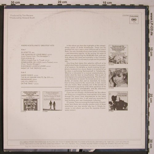 Kostelanetz,Andre: Greatest Hits, Columbia (CS 9740), US Typ: LP Best.-Nr.: X6905 Preis: 7,50 Euro