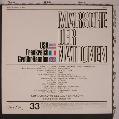 Lehrmusikkorps des Wachbataillons: Märsche der Nationen Maj.Deisenroth, Discoton(74 575), D,m-/vg+, 1969 - LP - X6956 - 5,00 Euro
