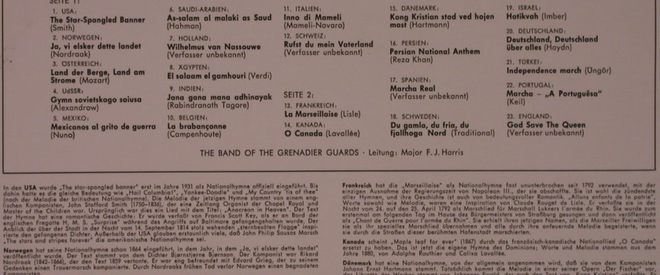 Grenadier Guards, the Band of the: Nationalhymnen, Decca(SLK 16 272-P), D,  - LP - X6961 - 6,00 Euro