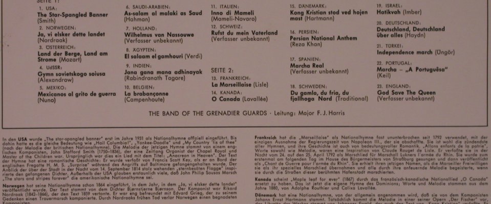Grenadier Guards, the Band of the: Nationalhymnen, Decca (SLK 16 272-P), D Typ: LP Best.-Nr.: X6961 Preis: 6,00 Euro