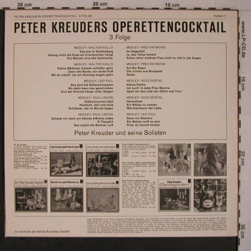 Kreuder,Peter: Operettencocktail 3.Folge, Ariola(72 639 IT), D,  - LP - X6962 - 7,50 Euro