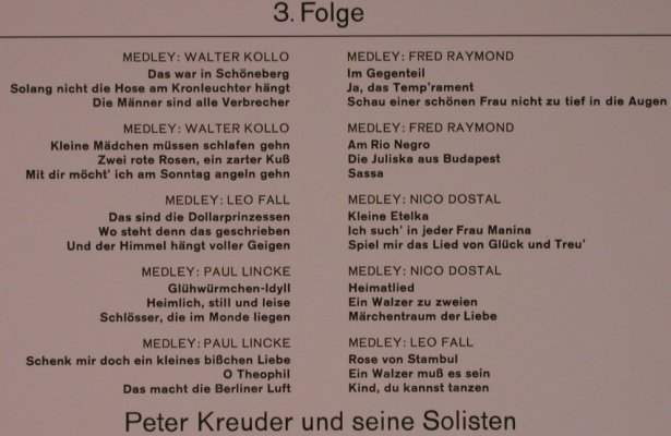 Kreuder,Peter: Operettencocktail 3.Folge, Ariola (72 639 IT), D Typ: LP Best.-Nr.: X6962 Preis: 7,50 Euro