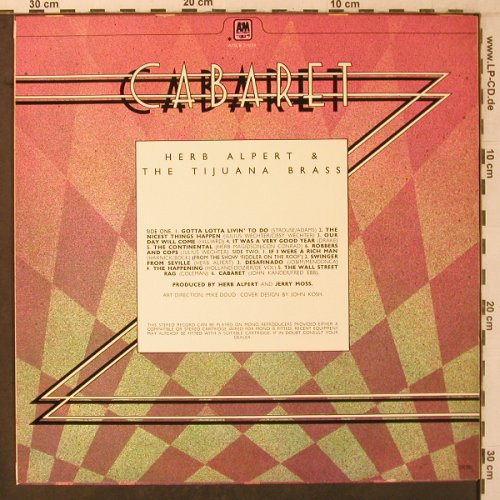 Alpert,Herb & Tijuana Brass: Cabaret, AM (AMLB 51034), UK, 1972 Typ: LP Best.-Nr.: X7216 Preis: 9,00 Euro