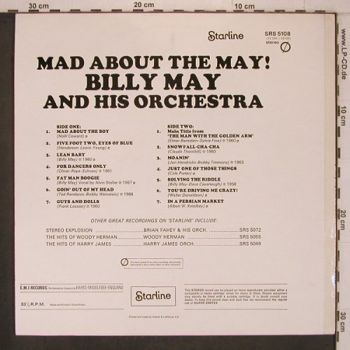 May,Billy & his Orch.: Mad About the May!, Starline(SRS 5108), UK, Ri,  - LP - X7618 - 6,00 Euro