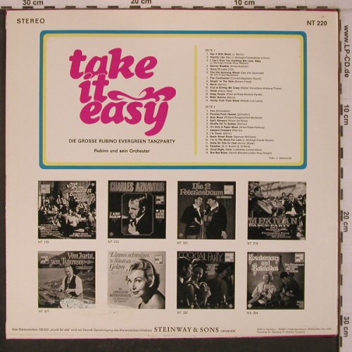 Rubino und sein Orchester: Take It Easy, Telefunken(NT 220), D,  - LP - X7826 - 6,00 Euro