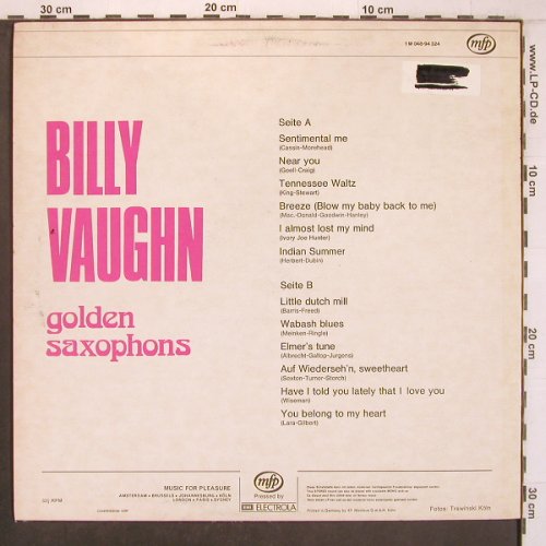 Vaughn,Billy: Golden Saxophons, mfp Super (1M 048-94 324), D, stoc Typ: LP Best.-Nr.: X8142 Preis: 7,50 Euro