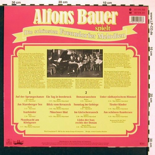 Bauer,Alfons: Die schönsten Freundorfer Melodien, Ariola Isar Ton (207 018-250), D, 1985 Typ: LP Best.-Nr.: X8243 Preis: 6,00 Euro
