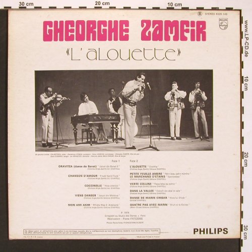 Zamfir,Gheorge: L'Alouette, Philips(6325 143), F, 1974 - LP - X8247 - 7,50 Euro