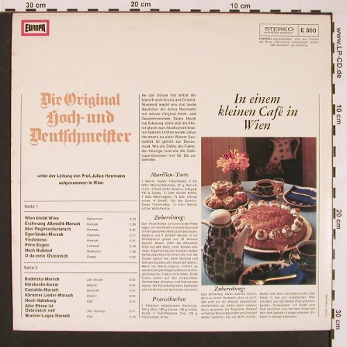 Hoch- und Deutschmeister: Leitung v.Prof.Julius Herrmann, Europa (E 380), D, 1973 Typ: LP Best.-Nr.: X8482 Preis: 6,00 Euro
