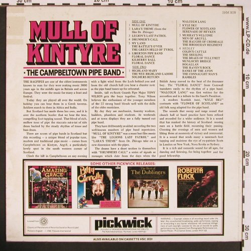 Campbeltown Pipe Band: Mull Of Kintyre, Pickwick (SHM 3039), UK, 1980 Typ: LP Best.-Nr.: X8548 Preis: 5,00 Euro