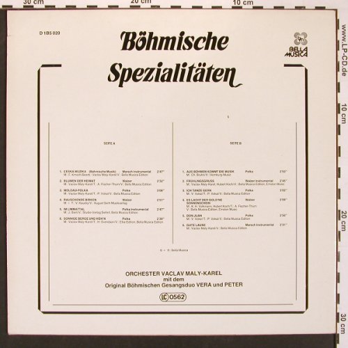 Maly-Karel Orch.,Vaclav: Böhmische Spezialitäten, sign., Bella Musica(D1B5 020), D,  - LP - X8627 - 6,00 Euro