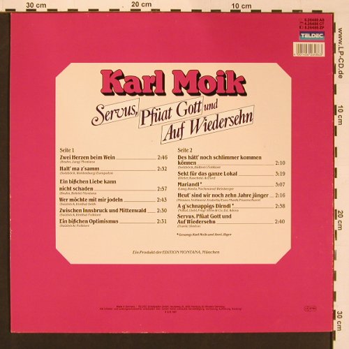Moik,Karl: Servus,Pfüat Gott u. Auf Wiedersehn, Teldec(6.26486), D, 1987 - LP - X8643 - 7,50 Euro