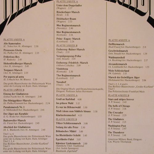 V.A.Die grosse Marschparade: Blasorchester, Berlin, Wien, Box, Elite (112/1-4), D Typ: 4LP Best.-Nr.: X8747 Preis: 9,00 Euro